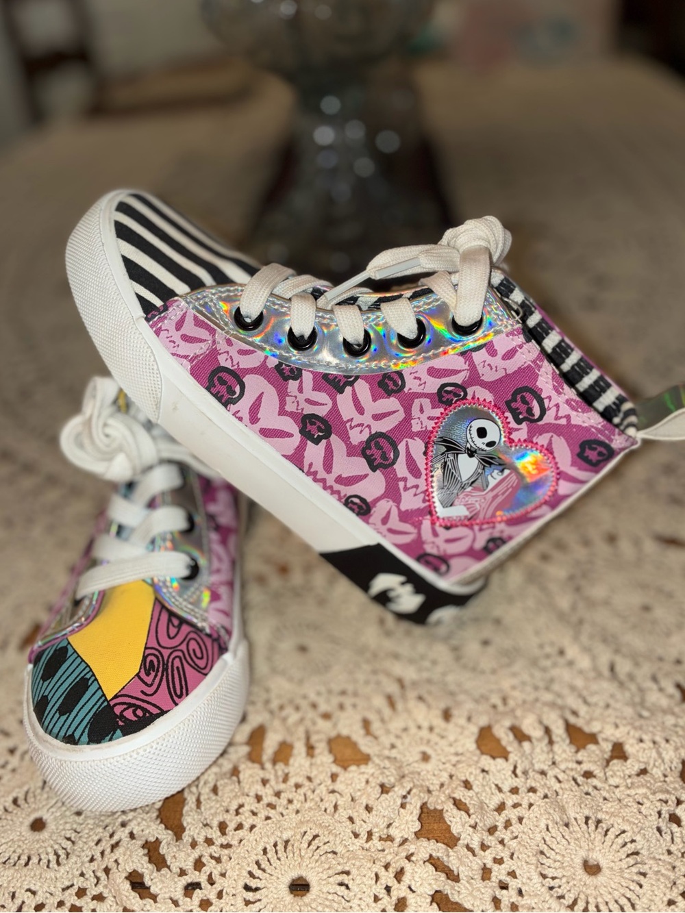 Like New The Nightmare Before Christmas Kids' High-Top Sneakers - Pink Multi